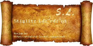 Stiglitz Lóránt névjegykártya